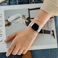 Miniatyrbillede 4 af 5: Magnetiske bånd, der er kompatible med Fitbit Versa 3 og Sense Smartwatch - Multi Color Silver Large