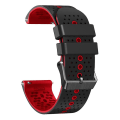 Miniatyrbilde 2 av 5: For Garmin Venu 2 22mm perforert tofarget silikonklokkerem Black-Red