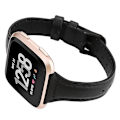 Miniatyrbillede 3 af 5: Til Fitbit Versa Crazy Horse Texture ægte læderurrem Black