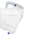 Miniatyrbild 4 av 4: 100 st engångsmunskydd 3D 3-lagers non-woven masker med mjuk elastisk öronögla mask White