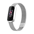 Miniatyrbilde 1 av 5: Erstatningsstropp i rustfritt stål Magnetisk Milan Fashion-armbånd for Fitbit Luxe silver