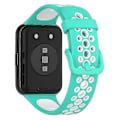 Miniatyrbilde 2 av 5: For Huawei Watch Fit 2/Watch Fit 2 Active Dual Watch Silikon Erstatningsarmbånd Cyan White Style G