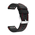 Miniatyrbillede 2 af 5: Til Garmin Descent Mk 2 26mm læder sutur stålspænde urbånd Black