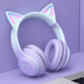 Miniatyrbilde 2 av 2: Ekte trådløse Bluetooth-hodetelefoner Foldable Wireless Audio for Kids Bluetooth 5.1 med mikrofon Lilla
