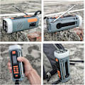 Miniatyrbild 5 av 5: Utomhus Solcellsdriven Nödradio LED Ficklampa Portabel Handvev Am/Fm Radio 4500 Mah Batteri