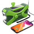 Miniatyrbild 1 av 2: Förebyggande av katastrofer Nödutrustning Handvev Power Uppladdningsbar ficklampa Stridsberedskap Radio Solenergi green