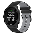 Miniatyrbillede 1 af 5: Til Garmin Forerunner 245 Music 20 mm ternet tofarvet silikoneurrem Black-Grey