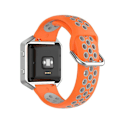 Pikkukuva 4 / 4: For Fitbit Versa 2 / Versa Lite / Blaze 23mm urheilullinen kaksiväri silikoninen rannekoru Orange Grey