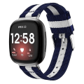 Miniatyrbillede 1 af 5: Til Fitbit Versa 3 Nylon urrem White Blue
