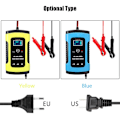 Miniatyrbillede 3 af 4: 12V6A Batteri Smart Oplader Bil og Motorcykel Batteri Oplader Digital Reparation Oplader Gul US Standard