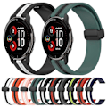 Miniatyrbild 3 av 5: För Garmin Venu 2 Plus 20 mm vikbart magnetlås i silikon watch Black-White