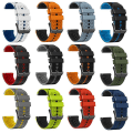 Miniatyrbilde 4 av 5: For Garmin Vivoactive 4 22 mm perforert tofarget silikonklokkerem Black-Red