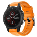 Miniatyrbilde 1 av 5: For Garmin Fenix ​​5s Plus metallspenne ensfarget silikonklokkerem Orange