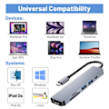 Miniatyrbild 3 av 5: USB C Hub Multiport 6 i 1 USB C-adapter