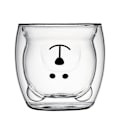 Miniatyrbillede 1 af 5: Tegneserie Bjørn Kop Dobbelt Lag Transparent Glas Kopper Kaffe Krus Par Gaver Class