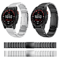 Miniatyrbillede 3 af 4: Til Garmin Fenix ​​7 Solar 22mm Tortoise Shell rustfrit stål urbånd Sliver