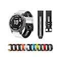 Miniatyrbillede 4 af 4: Rem til Garmin Fenix 7/7X/6/6X/5/5X 22Mm To-farvet silikoneurrem Sort Orange