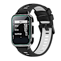 Miniatyrbillede 1 af 5: Til Garmin Approach S20 tofarvet silikone urrem Black-White