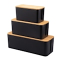 Pikkukuva 2 / 5: Kaapelinhallintalaatikko Keskikokoinen kaapelin organizer jatkojohdolle Power Stripe Surge Protector organizer Black L