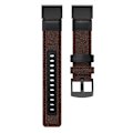 Miniatyrbillede 5 af 5: Lærreds- og læderurrem til Garmin Fenix5x Plus Fenix3, håndledsrem Størrelse: 150+110 mm Brown