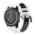 Miniatyrbild 1 av 5: För Garmin Fenix ​​3 Sapphire 26mm Tvåfärgad Sports Silikon Watch Band White-Black