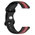 Miniatyrbilde 2 av 5: For Garmin Venu 2 Plus 20 mm sommerfuglspenne Tofarget silikonklokkerem Black-Red