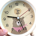 Miniatyrbild 3 av 5: Väckarklocka 4\" Rund Tecknad Djur Quartz Analog Väckarklocka för Kontor Sovrum Gul
