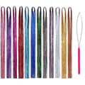 Hårglittertrådar Kit, 12 färger Glitter Hårtillbehör