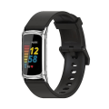 Miniatyrbillede 1 af 5: Til Fitbit Charge 5 Mijobs Soft Silicone Watch Band Black-Silver