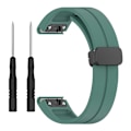 Miniatyrbild 1 av 5: Svart spänne 22mm silikonklockarmband för Garmin Fenix 7/forerunner 965/955/945/935 Olive Green