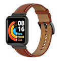 Miniatyrbillede 1 af 5: For Xiaomi Redmi Watch 2 Lite udskiftning ægte læderrem justerbar ur Dark brown Style E