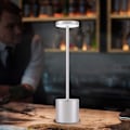Miniatyrbillede 3 af 5: Trådløs Bordlampe, Led Metal Usb Genopladelig 6000 mah 2-niveauer Lysstyrke Natlys Skrivebordslampe Læselampe Til Restaurant/soveværelse/sovesal (guld) Silver