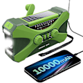 Miniatyrbillede 1 af 5: 10000mah nødradio, solar håndsving-radio, bærbar radio med telefonoplader, led lommelygte-dt