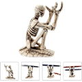 Miniatyrbillede 4 af 5: Kranium Penneholder Skelet Blyantholder Beslag Harpiks Kreativ Desktop Springvand Pen Opbevaringshylde Organizer Makeup Pensel Display Stativ Til Halloween Ho