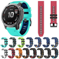 Miniatyrbillede 4 af 5: Til Garmin Fenix ​​7 22mm Silikone Sports 2-farvet urbånd White-Black