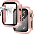 Miniatyrbild 1 av 5: Glas+ cover För Apple Watch Case 44 mm 40 mm Iwatch 42 mm 38 mm Skärmskydd + stötfångare Tillbehör för Applewatch Series 5 4 3 Se 6 Bright rose 44mm series 654 SE