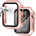 Miniatyrbilde 1 av 5: Glass+deksel For Apple Watch Case 44mm 40mm Iwatch 42mm 38mm Skjermbeskytter+støtfanger Tilbehør For Applewatch Series 5 4 3 Se 6 Bright rose 38mm series 321