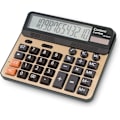Miniatyrbillede 1 af 5: Kalkulator 12 cifre LCD-skærm Standardfunktion Skrivebordslommeregnere Med Store Computertaster Dobbelt drevet Solkontor Lommeregner Champaign Gold Farve