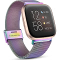 Miniatyrbild 1 av 5: Fitbit Versa/fitbit Versa 2 Band För Dam Herr, Justerbar Rostfri Colorful