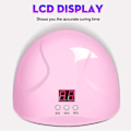 Miniatyrbilde 4 av 5: Negldørker 48W UV LED Neglelampe Med Autosensor Bærbar UV Lampe For Gel Lakk Rosa