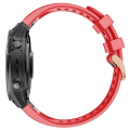 Miniatyrbilde 4 av 4: For Garmin Fenix ​​7s Silikon Rose Gold Spenne Klokkebånd Red