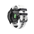 Miniatyrbillede 1 af 4: Rem til Garmin Fenix 7X 26 mm Silikone Sportsrem i to farver Hvid-sort