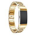 Miniatyrbillede 2 af 5: Diamantbesat urrem i massivt rustfrit stål til Fitbit Charge 2 Gold