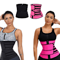 Miniatyrbillede 2 af 5: Taljetræner Bælte Kvinder Sauna Dragt Sved Wrap Træner Slank Cincher Body Shaper Black M