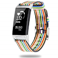 Miniatyrbilde 1 av 2: For Fitbit Charge 3 Klokke Nylon Canvas Strap Plastkobling Lengde: 21 cm Iridescence
