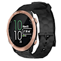 Miniatyrbillede 1 af 5: Til Garmin Forerunner 645 Music 20 mm fodboldmønster ensfarvet silikoneurrem Black