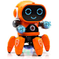 Miniatyrbillede 1 af 5: Robotlegetøj til børn, gående dansende robotlegetøj med blinkende lys og musik, orange
