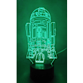 Miniatyrbild 1 av 5: R2-d2 Robot 3d Nattljus Led Illusion Lampa Sängbordsbordslampa, 7 färgskiftande lampor med akrylplatta & absbas & USB laddare