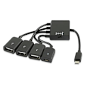 Miniatyrbild 1 av 5: Feylan 3 i 1 Micro USB typ C-hubb hane till hona dubbel USB 2.0 värd OTG-adapterkabel för smartphone-datorplatta 3 portar Micro-3 USB 1 Micro