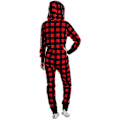 Miniatyrbilde 2 av 3: Dame Jul Onesie En-delt Glidelås Jumpsuit Hoodie Playsuit Pyjamas Xmas Nattøy Loungewear Red L